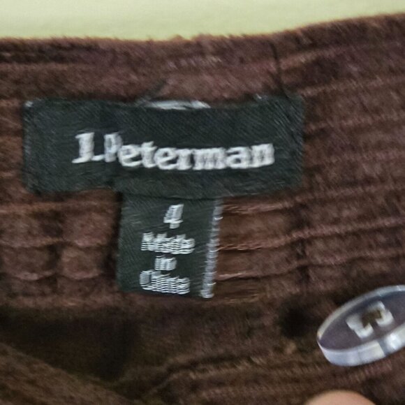 J. Peterman 6 Whale Chocolate Brown Wide Whale Pleated Front Pants Size 4 - Picture 4 of 5